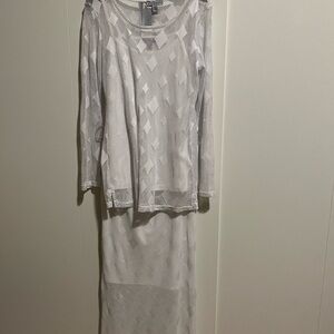 Chic White Sheer Skirt Set